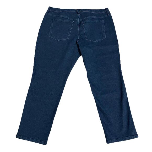 BRAND NEW WOMEN'S SIZE 18W PETITE TERRA & SKY STRAIGHT LEG DARK WASH JEANS - Picture 2 of 2